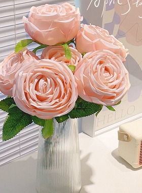 奶油风ins荔枝玫瑰花客厅餐桌仿真花永生花干花花束假花装饰摆件