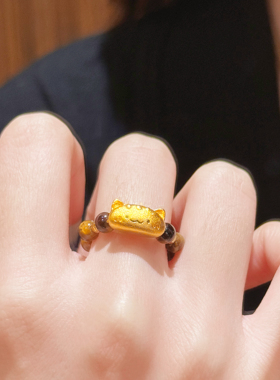 puala时序  虎眼石法棍猫戒指 J006