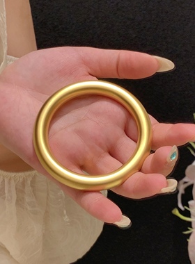 puala 新中式国潮风 加粗素圈手镯传承古法实心手镯 S116