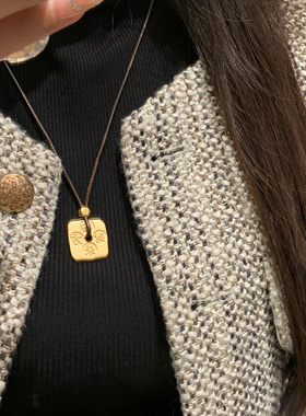 Paula时序 新中式国潮风丨四方来财小方块项链吊坠 F006