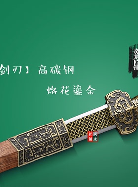 龙泉镇宅刀剑宝剑高碳钢硬剑龙鳞如意剑汉剑冷兵器礼物摆件未开刃