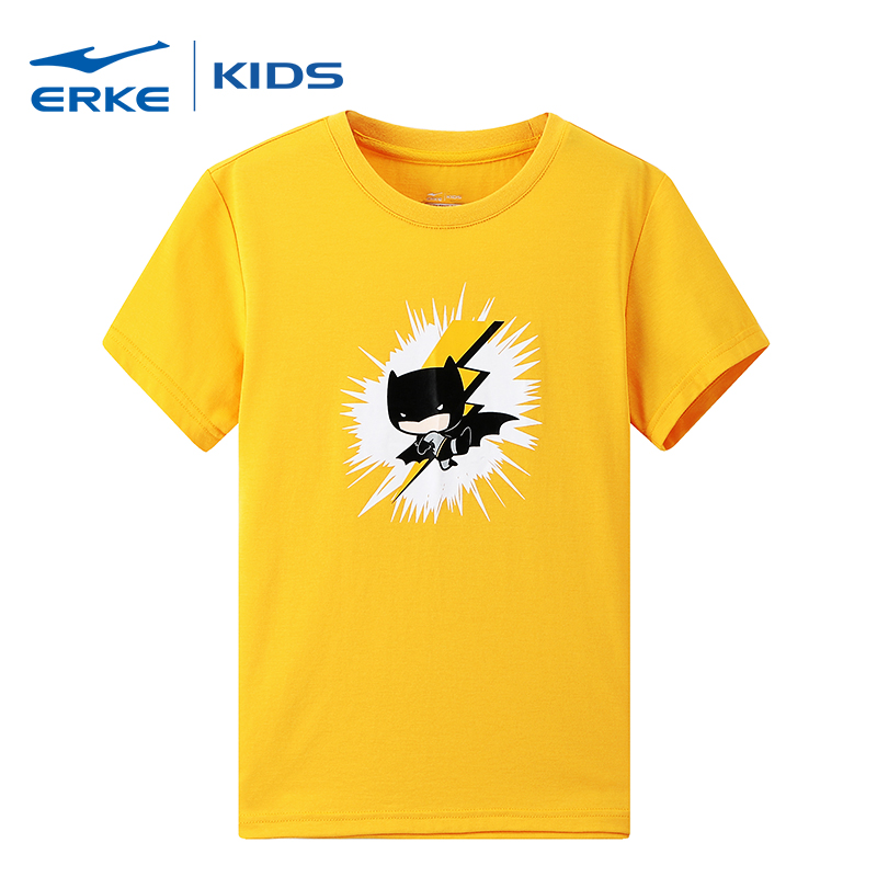 【 DC Co branded Style 】 Hongxing Erke Children's Wear Boys' 2019 Summer New Round Neck Short T Children's Short Sleeve T-shirt