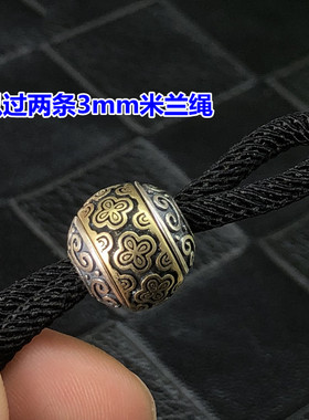 S925纯银镶黄铜转运珠如意大孔珠精致版文玩手串DIY佛珠配件背云