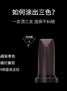 正品施华碧蓝色妖姬两面三色变色黑口红保湿不脱色不沾杯淡化唇纹