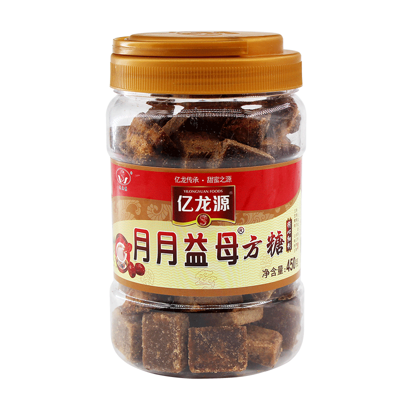 亿龙源月月益母方糖红糖黑糖块纯甘蔗手工月经大姨妈产后红糖450g