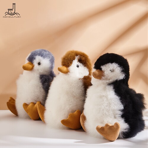 INCACULTURA品牌秘鲁进口企鹅羊驼毛公仔玩偶Penguin柔软可爱玩具 - 图0
