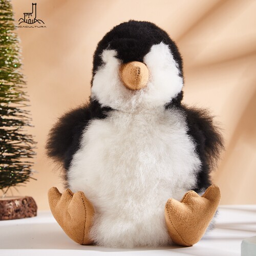 INCACULTURA品牌秘鲁进口企鹅羊驼毛公仔玩偶Penguin柔软可爱玩具 - 图1
