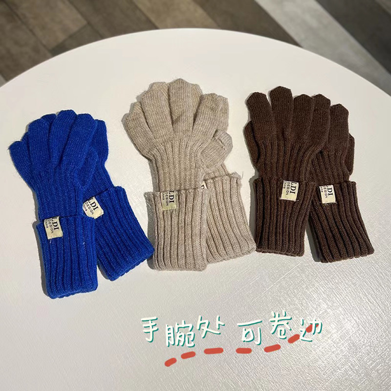 可触屏~韩版ins长款露指玩手机手套秋冬骑车保暖针织毛线分指手套,淘宝优惠券,粉丝福利购,淘宝优惠卷