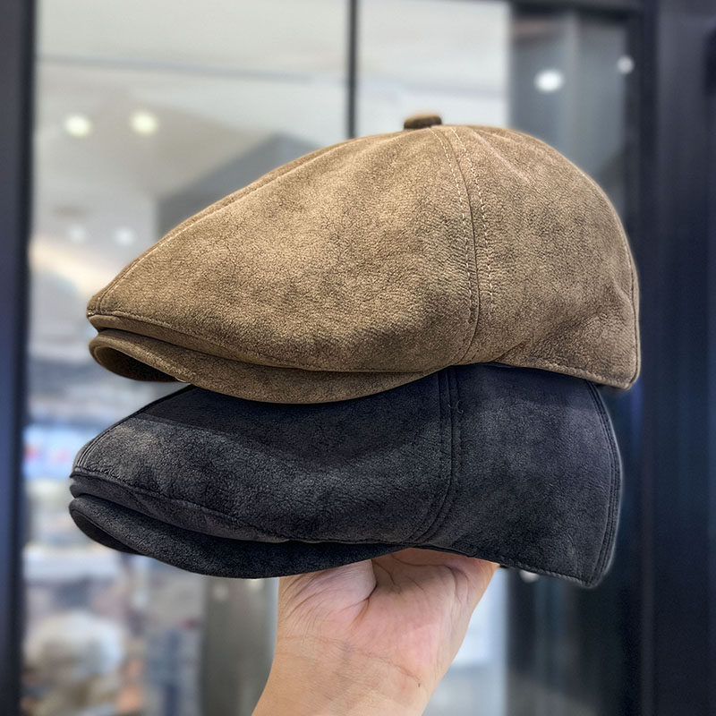 英伦风复古前进帽女秋冬季鹿皮绒纯色贝雷帽子百搭显脸小画家帽潮,淘宝优惠券,粉丝福利购,淘宝优惠卷