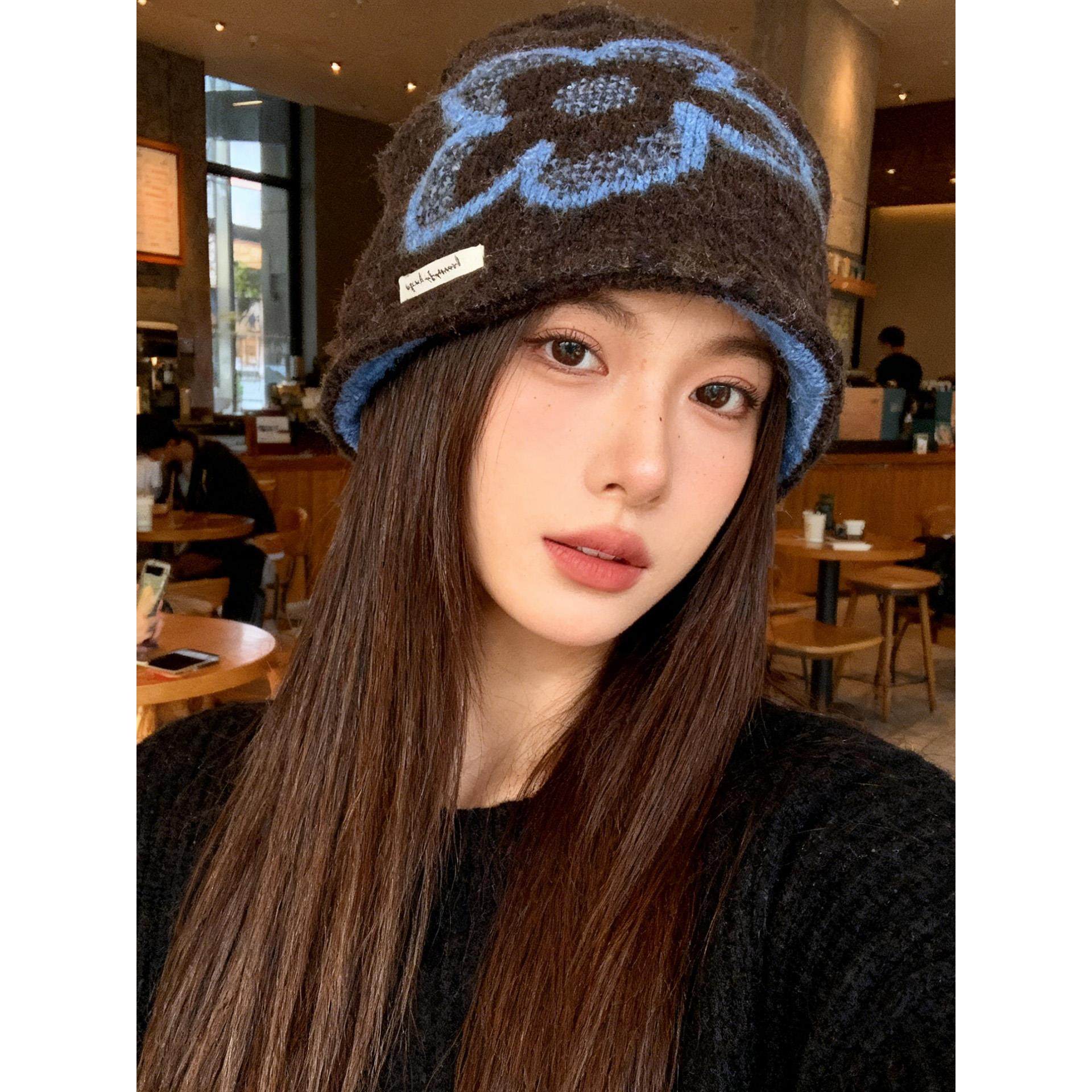 2025新款韩版复古提花针织帽子女秋冬季百搭保暖护耳显脸小包头帽,淘宝优惠券,粉丝福利购,淘宝优惠卷