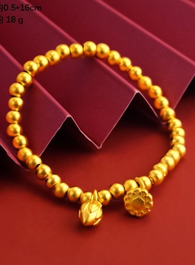 越南沙金手镯女传承复古法铜镯子