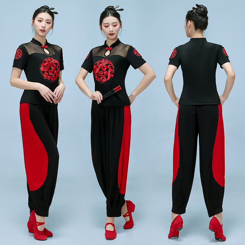 民族舞蹈服装演出服女广场舞新款套装莫代尔中国风古典扇子舞衣服