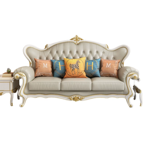 Кожаный диван в стиле европейского в стиле 123