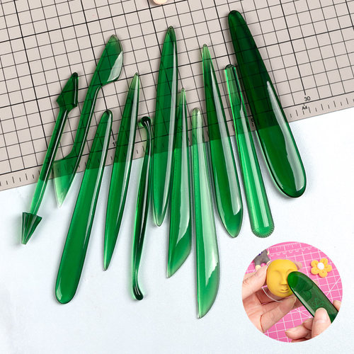 亚克力面塑工具28件套装手工打磨雕刻塑形工具粘土软陶泥塑面人刀 - 图1
