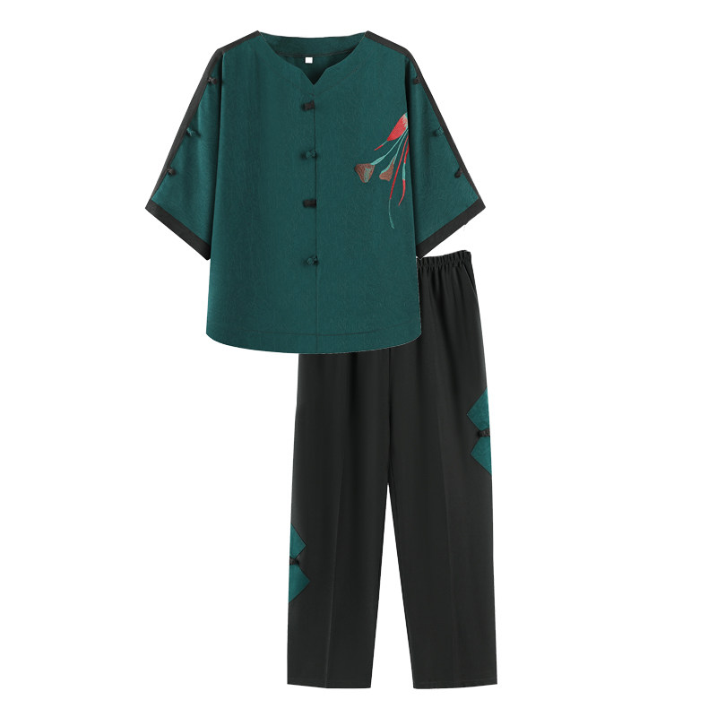 中老年人夏装女奶奶装两件套老太太老人衣服60岁70妈妈装夏季套装