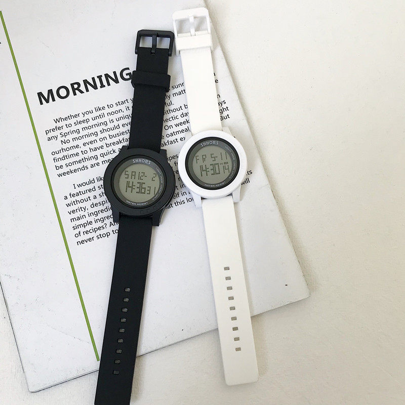 ins超火电子手表韩版简约女独角兽 雅仕蓝帝国产腕表