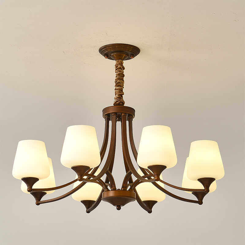 美式中古风吊灯客厅餐厅卧室灯具 复古简约大气 创意设计铁艺吊灯,淘宝优惠券,粉丝福利购,淘宝优惠卷