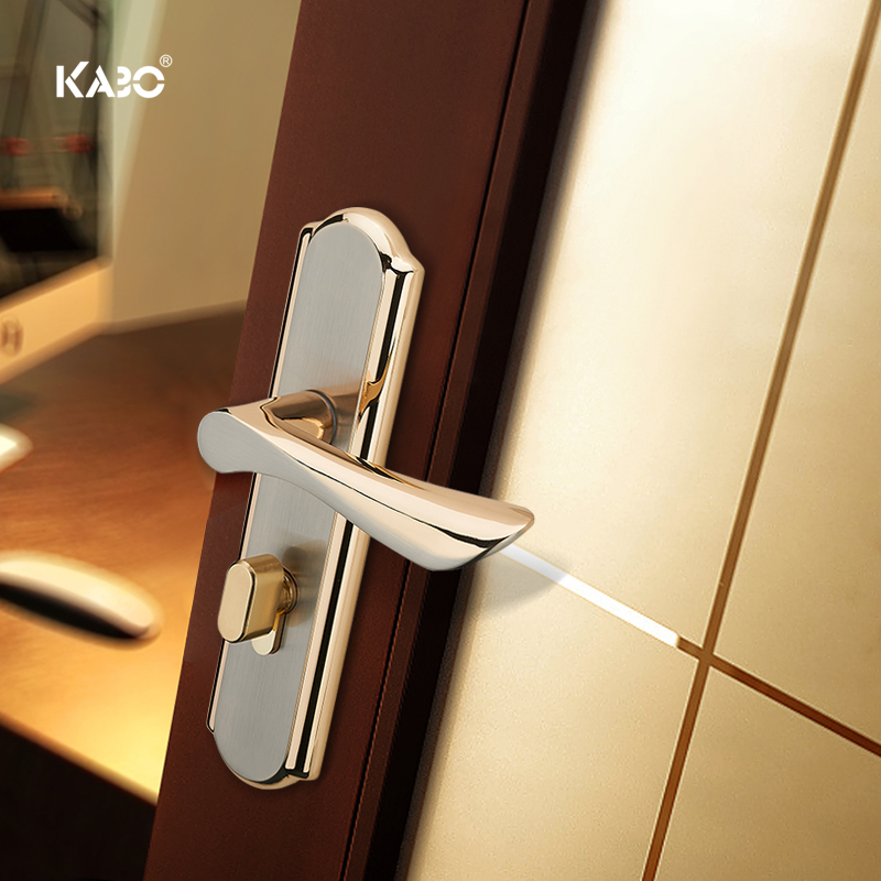 德国KABO门锁室内卧室简约通用型卫生间实木门把手静音家用房门锁-图1