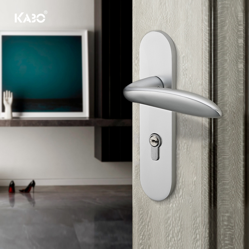 德国KABO门锁室内卧室房门锁简约家用卫生间太空铝把手实木门锁具-图3