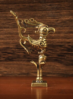 三星堆黄铜大立人像纵目面具神鸟摆件创意礼物四川纪念品家居装饰