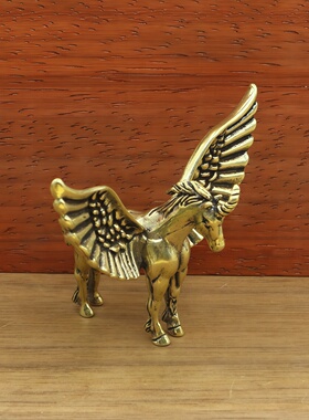 黄铜飞马独角兽摆件创意复古装饰