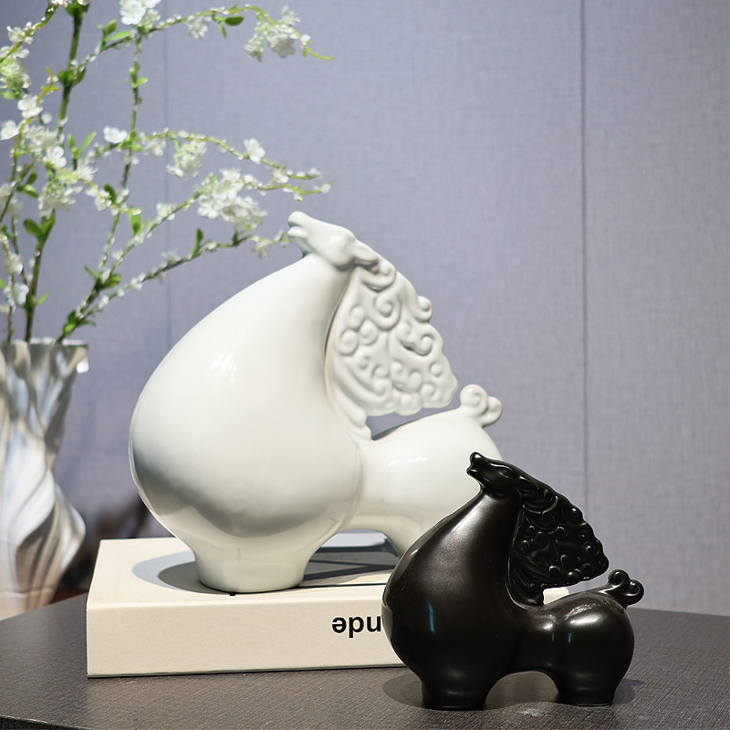 现代简约电视柜轻奢高档客厅酒柜装饰品陶瓷摆件书柜玄关家居乔迁 - 图2