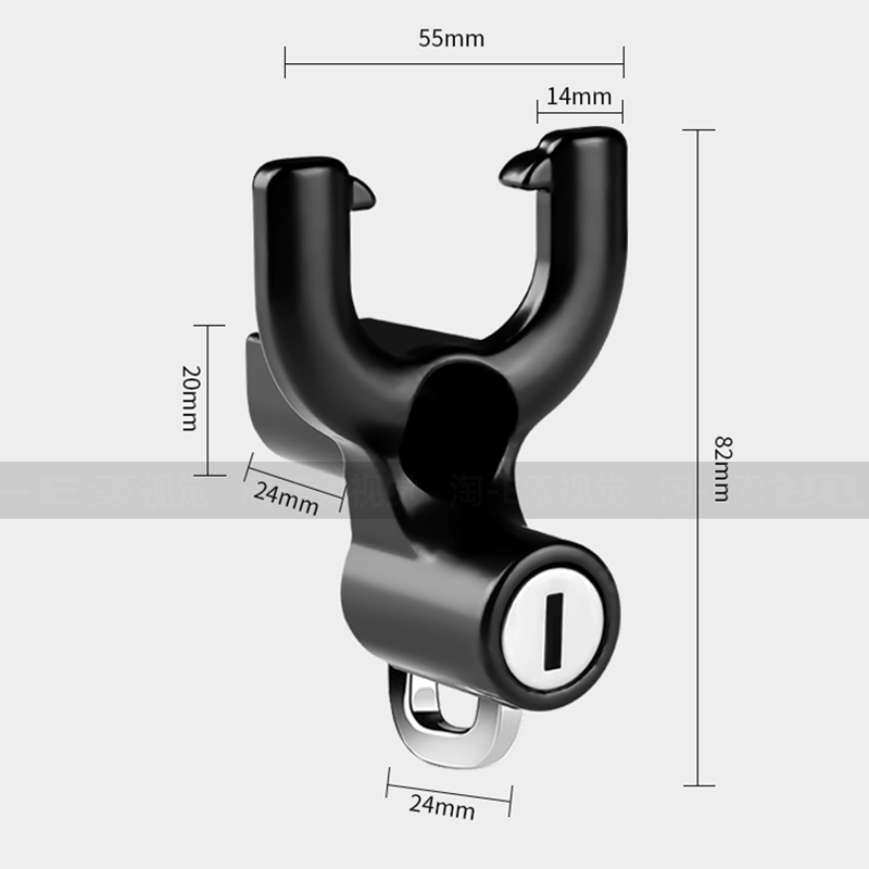 电动车挂钩头盔锁爱玛雅迪小牛电瓶车前置挂物钩金属防盗勾子通用 - 图2