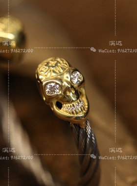 溪迟美潮银饰男士开口可调节手镯