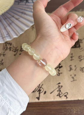天然黄水晶手链女招财转运