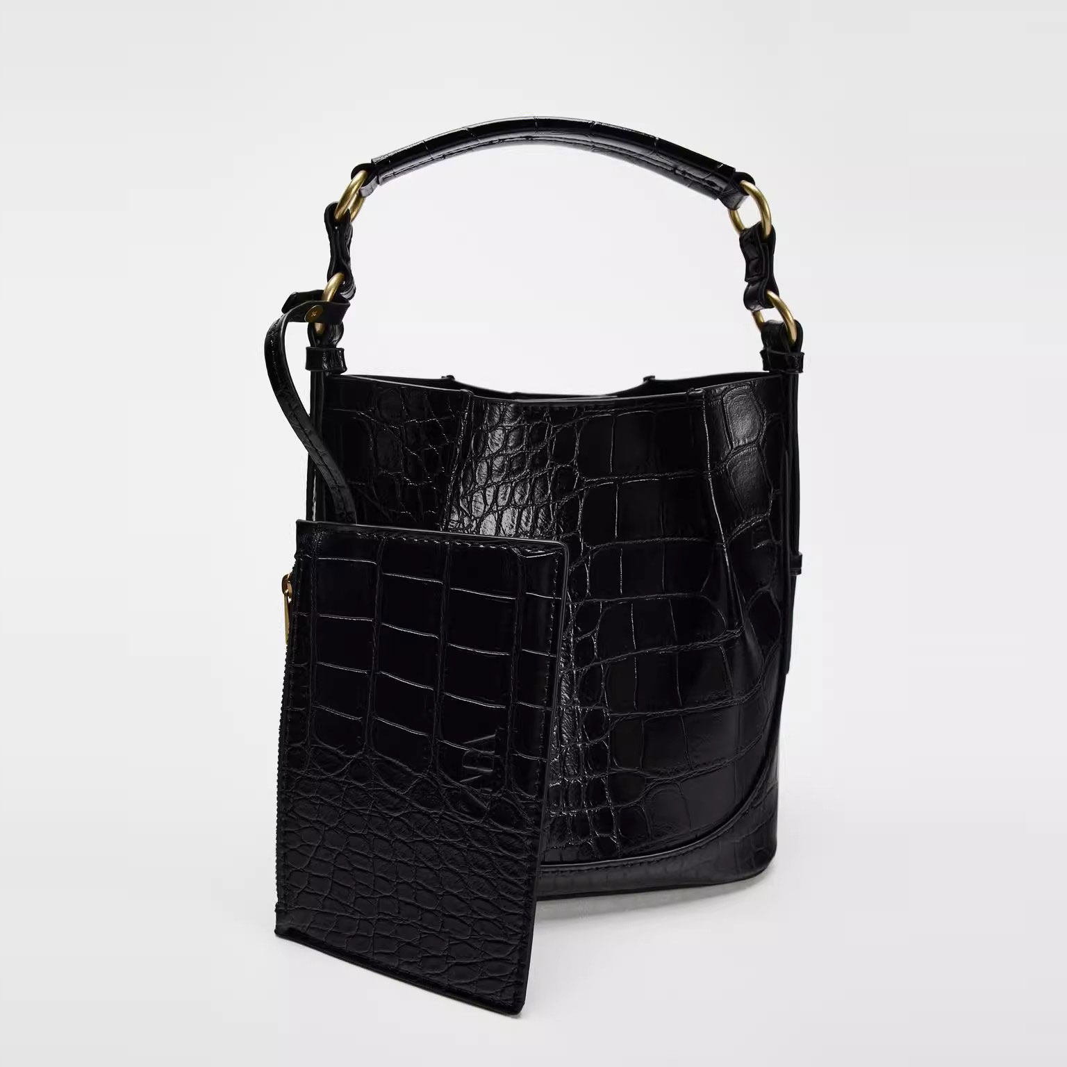 2025秋冬新品女包黑色动物纹印花单肩斜挎手提大包Z家跨境外贸包,淘宝优惠券,粉丝福利购,淘宝优惠卷