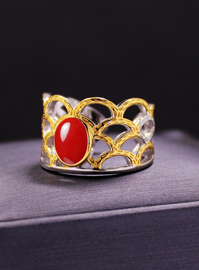 diy设计款蜜蜡玉石琥珀戒指空托