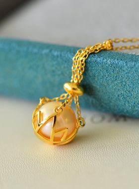 S925纯银吊坠空托女款圆珠镶嵌托