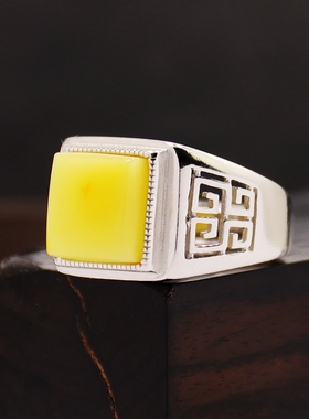 戒指空托方形DIY琥珀玉石镶嵌