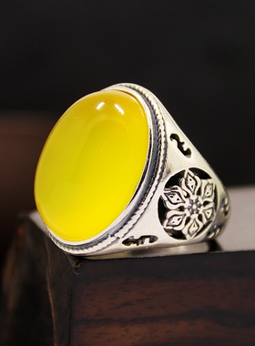 diy蜜蜡琥珀玉石镶嵌戒指空托