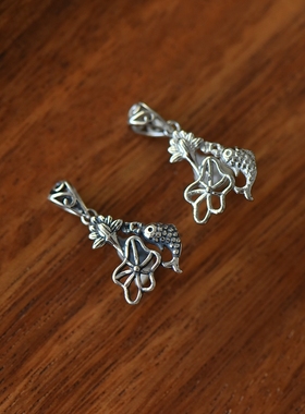 男女款S925纯银玉石镶嵌吊坠夹扣