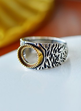 戒指空托男女款DIY琥珀玉石镶嵌