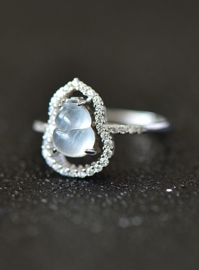 S925纯银戒指空托葫芦戒面镶嵌托