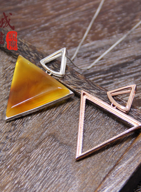 diy时尚风男女款蜜蜡吊坠空托