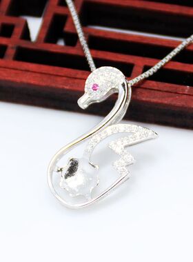 diy镶嵌蜜蜡珍珠蓝珀吊坠空托