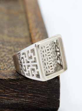 diy时尚风蜜蜡琥珀戒指空托定制