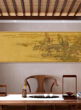 鹤听琴图新中式仿古山水装饰画