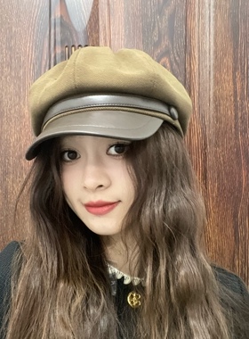 八角贝雷帽画家帽女大头围显脸小