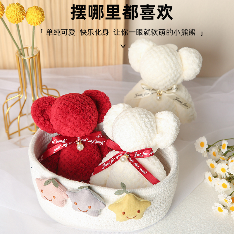 小熊毛巾伴手礼结婚送伴娘礼品喜糖店喜铺用品糖盒礼盒搭配小礼物 - 图0
