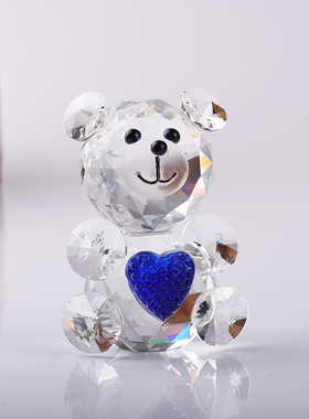 水晶小熊生日礼物儿童节摆件
