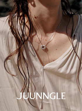 JUUNNGLE 洲谷 鎏沙圆环项链原创高级感锁骨颈链可调节 W13