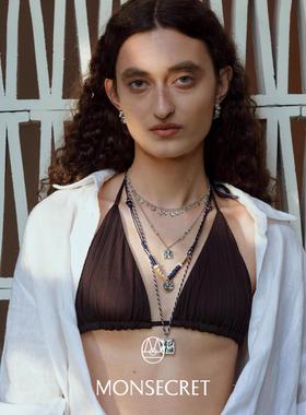 MONSECRET 印痕编绳项链手链套组2025新款小众设计感可调节锁骨链