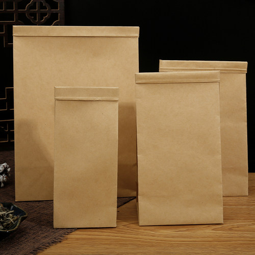 环保铁丝牛皮纸自封茶叶袋红茶普洱绿茶装散装茶密封袋铝箔密封袋 - 图2