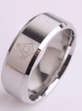 清仓处理8mm银色钛钢钛钢戒指