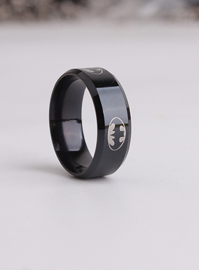 清仓处理8mm蝙蝠侠钛钢戒指指环