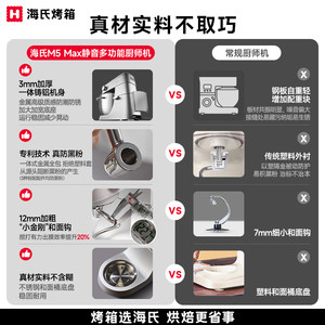 [补15%]海氏M5Max彩屏静音多功能厨师机和面机家用揉面机全自动